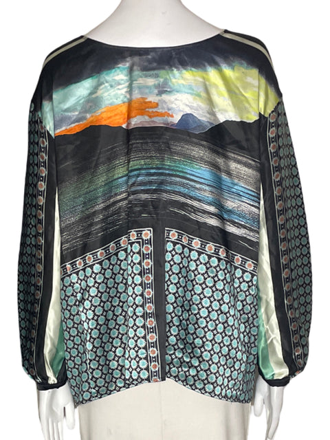 Blusa Tesoro Tps Estampado Cuello v Azul - Talla L