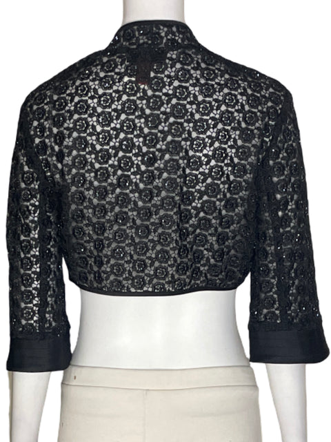 Chaleco Js Collections Brillo Abierto Negro - Talla 10