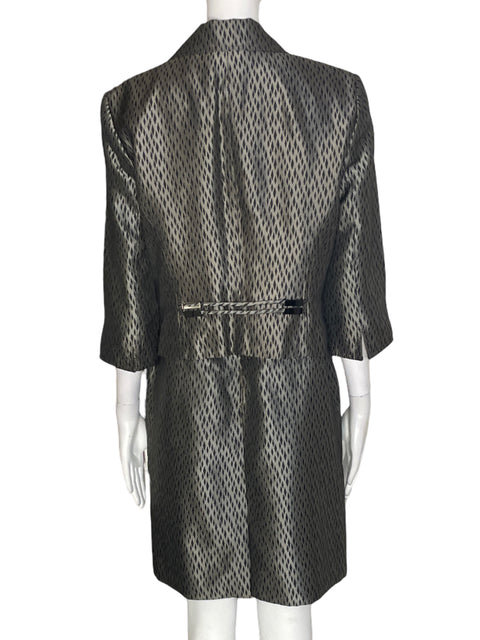 Conjunto Alberto Makali Estampado Blazer/vestido Gris - Talla 12