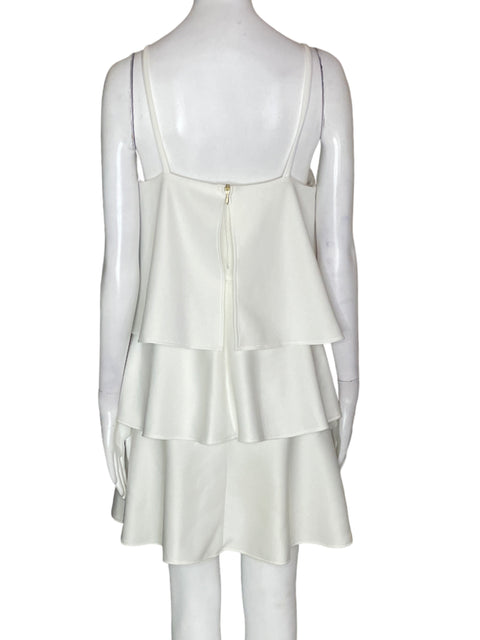 Vestido Michelle Forero Vuelos Tiras Blanco - Talla M