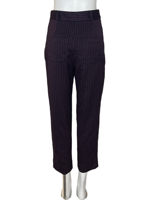Pantalón Anthropologie Rayas Recto Marrón - Talla 6