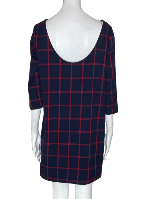 Vestido Mango Cuadros Cuello redondo - Talla M