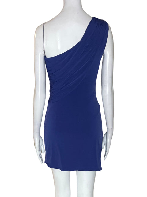 Vestido Maxandcleo Oneshoulders Pedreria Azul - Talla 2