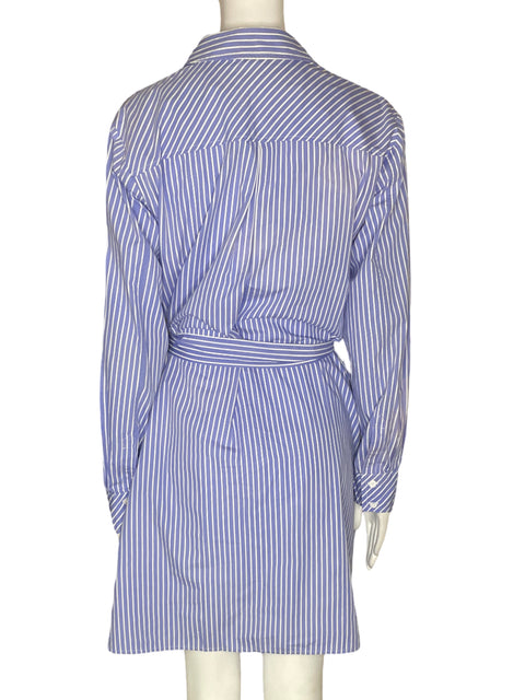 Vestido Dkny Midi Rayas Azul - Talla 10