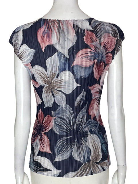 Blusa Milano Manga corta Estampado Plisado Azul - Talla S