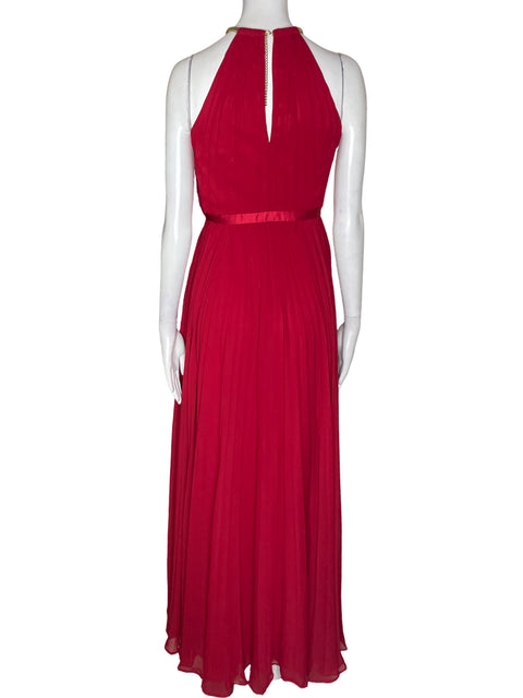 Vestido Laundry Plisado Maxi Rojo - Talla 6