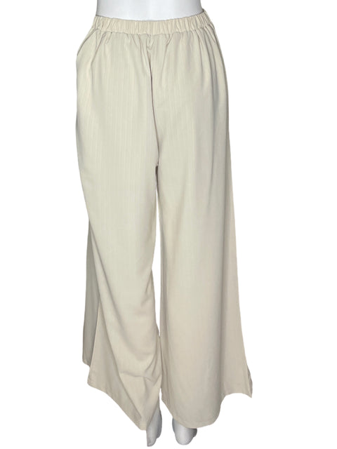 Pantalón Tesoro Tps Palazo Pinzas Beige - Talla S