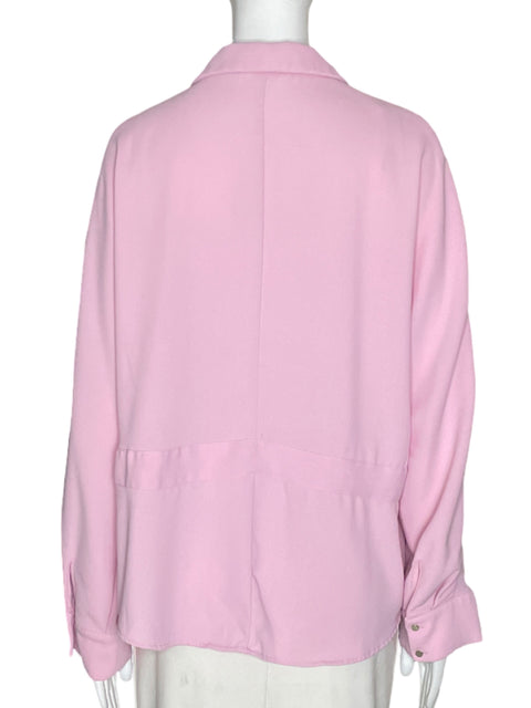 Blusa Zara Bolsillos Botones Rosado - Talla M