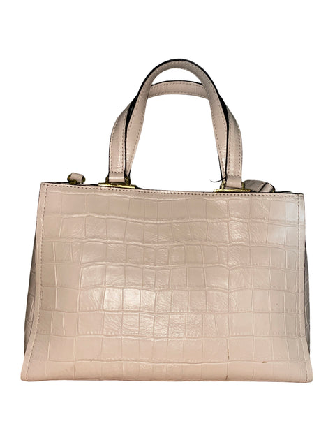 Cartera Furla Belvedere Small Croc Tote Cuero Beige - Talla U