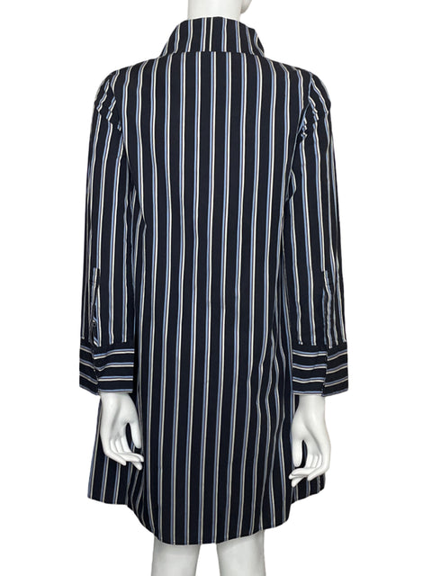 Vestido Cos Camisero Rayas Algodón Azul - Talla L