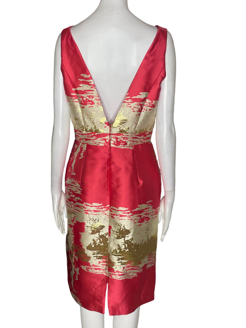 Vestido Tesoro Tps Sin mangas Estampado Brillo Rosado - Talla M