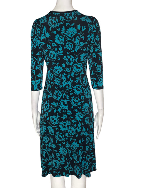 Vestido Le Chateau Estampado Cruzado Manga corta Verde - Talla M