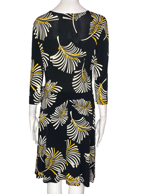 Vestido Enfocus Studio Cuello v Estampado Blanco - Talla 6