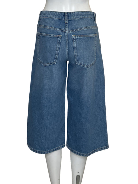 Pantalón Zara Bermuda Culotte Azul - Talla 2