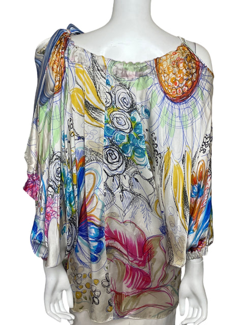 Blusa Silvia Tcherassi Seda Azul - Talla S
