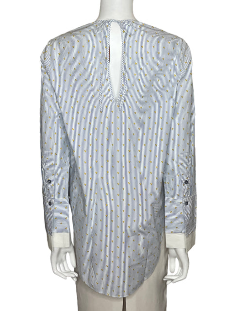 Blusa Silvia Tcherassi Rayas Manga larga Algodón Azul - Talla S