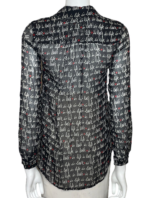 Camisa Diane Von Furstenberg Manga larga Seda Negro - Talla 2