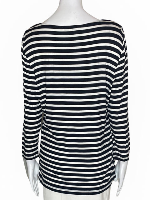 Blusa Chaus Rayas Zipper Negro - Talla L