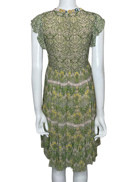 Vestido Varun Bahl Mini Hojas Verde - Talla 2