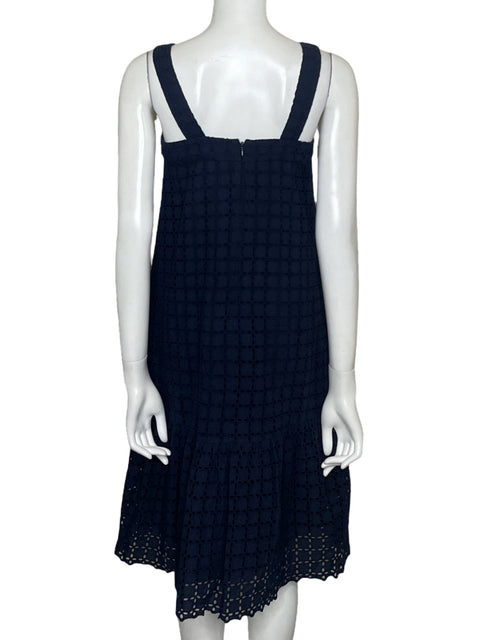 Vestido White Label Eyelet Tiras Algodón Azul - Talla 4