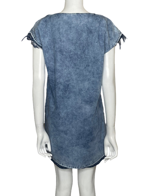 Vestido Bimba Y Lola Mini Denim Bolsillo Algodón Azul - Talla S