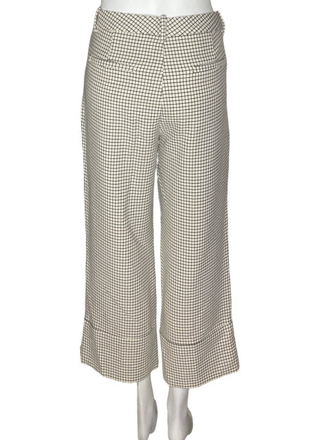 Pantalón Zara Cuadros Recto Beige - Talla S