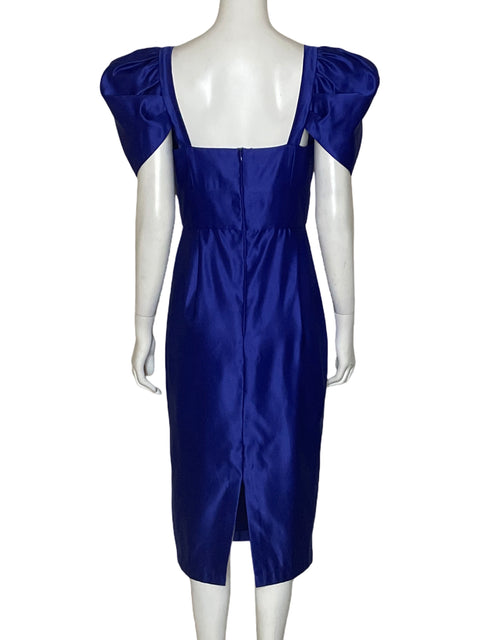 Vestido Tesoro Tps Satinado Mini Azul - Talla S