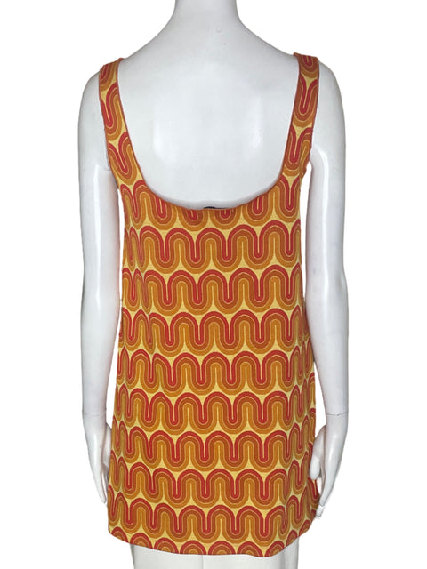 Blusa Zara Estampado Sin mangas Naranja - Talla S