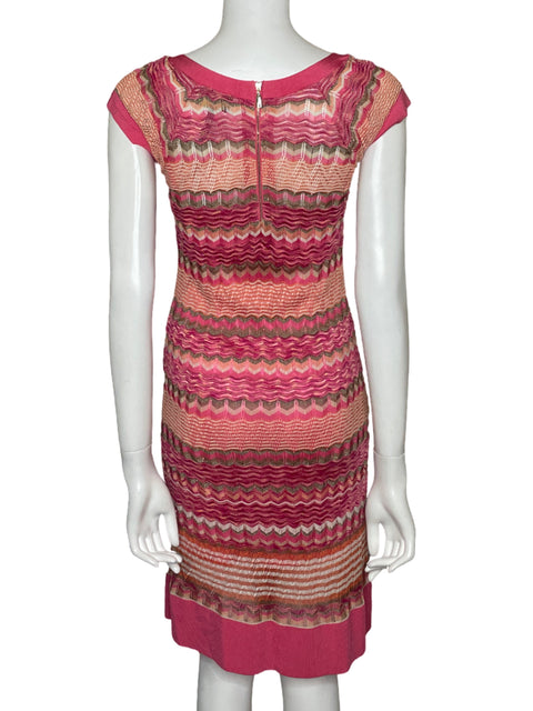 Vestido Laundry By Shelli Segal Crochet Rosado - Talla S