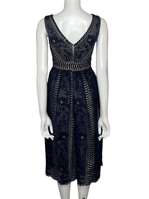 Vestido Just Me Midi Encaje Azul - Talla S