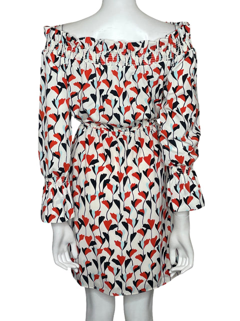 Vestido Maggy London Floral Manga larga Blanco - Talla 8