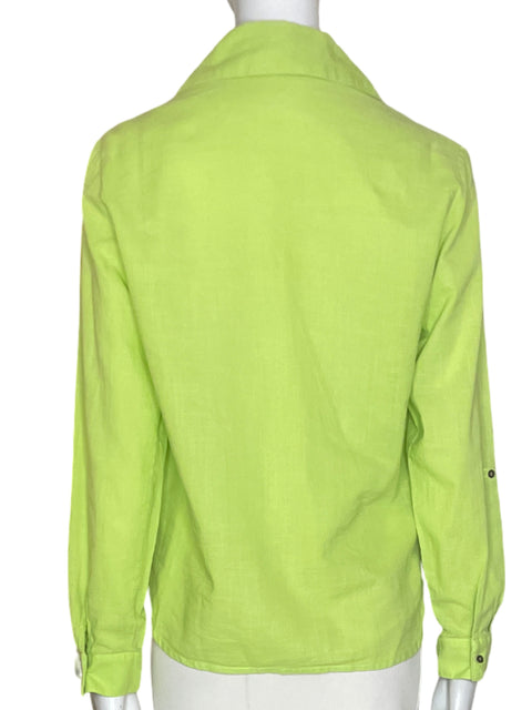 Blusa Seven Seven Cuello v Manga larga Botones Verde - Talla XS