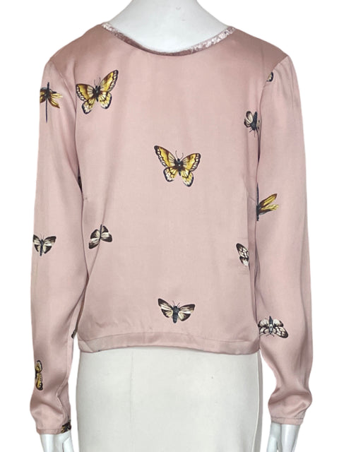 Blusa Stradivarius Estampado Botones Rosado - Talla S