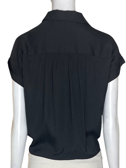 Blusa Rose+olive Amarrado Manga corta Negro - Talla S