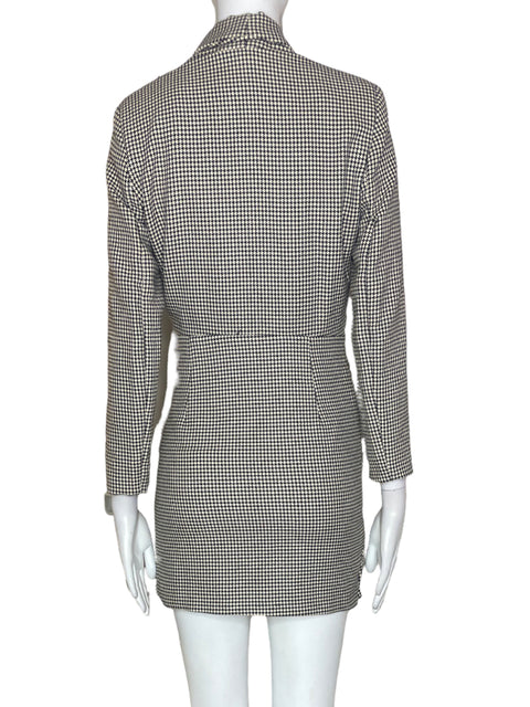 Vestido Zara Estampado Cuello redondo Cruzado Algodón Negro - Talla S