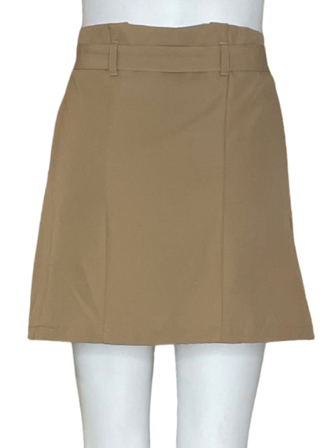 Falda Misc Plisado Mini Botones Marrón - Talla S