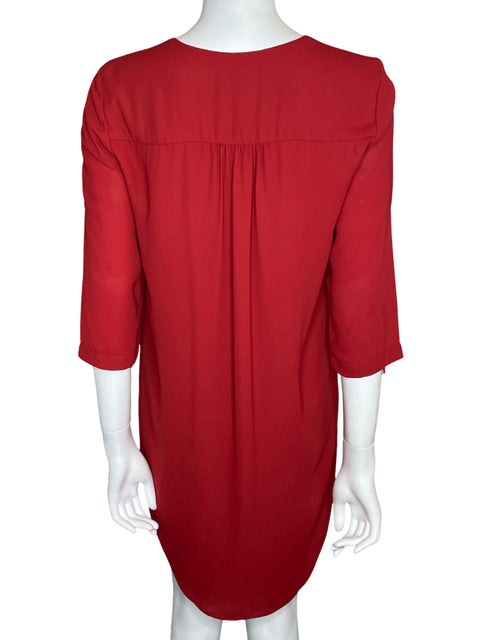 Vestido Karen Kane Midi Media manga Naranja - Talla XS