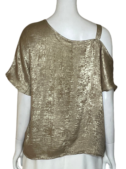 Blusa Tesoro Tps Asimétrico Satinado Dorado - Talla M