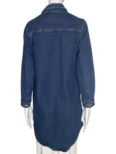 Vestido Pieces Camisero Manga larga Azul - Talla M