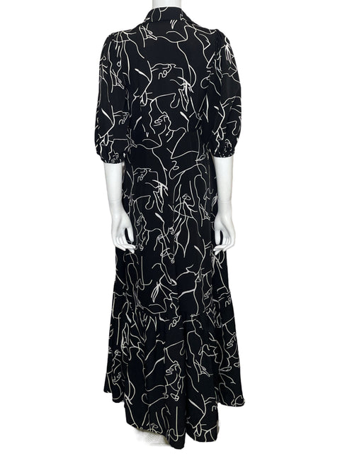 Vestido Ina Maxi Estampado Negro - Talla S