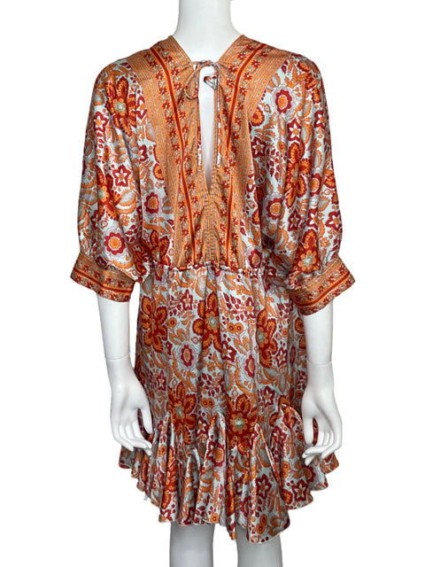 Vestido Aakaa Mini Floral Naranja - Talla S