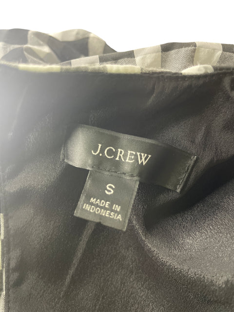 Vestido J.crew Cuadros Abullonado Suelto Negro - Talla S