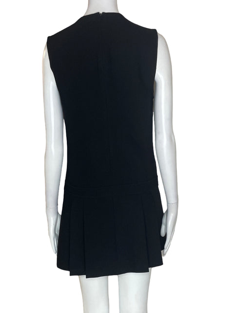 Vestido Zara Mini Pinzas Ajustado Negro - Talla S