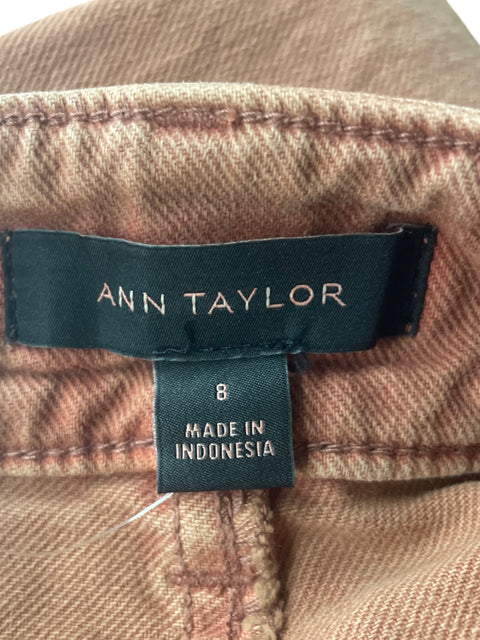 Pantalón Ann Taylor Recto Liso Marrón - Talla 8
