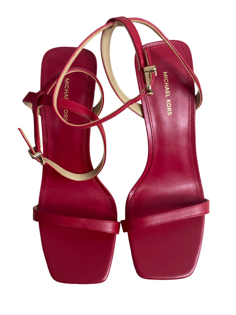 Zapato Michael Kors Tacón bajo Tiras Destalonado Rojo - Talla 6.5