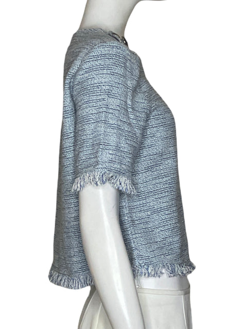 Blusa Zara Tejido Azul - Talla S