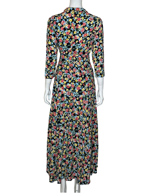 Vestido Zara Maxi Floral Amarillo - Talla M