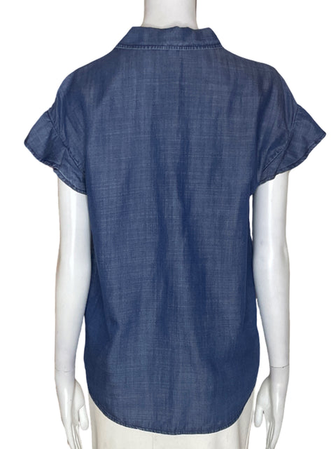 Blusa 1250•c Ruchas Botones Azul - Talla S