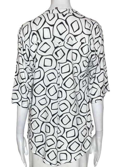 Blusa Fiorella Media manga Cuello v Negro - Talla L