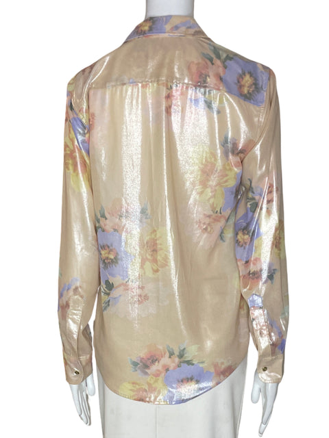 Blusa Ralph Lauren Estampado Satinado Manga larga Botones Rosado - Talla S